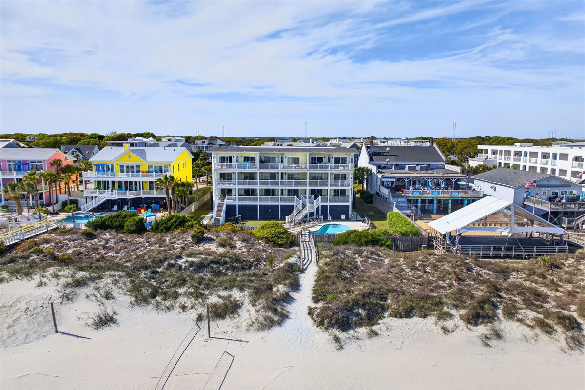 View from beach side | 1006 Ocean Blvd, Isle of Palms, SC | 102 Dunescape | IOP Escapes