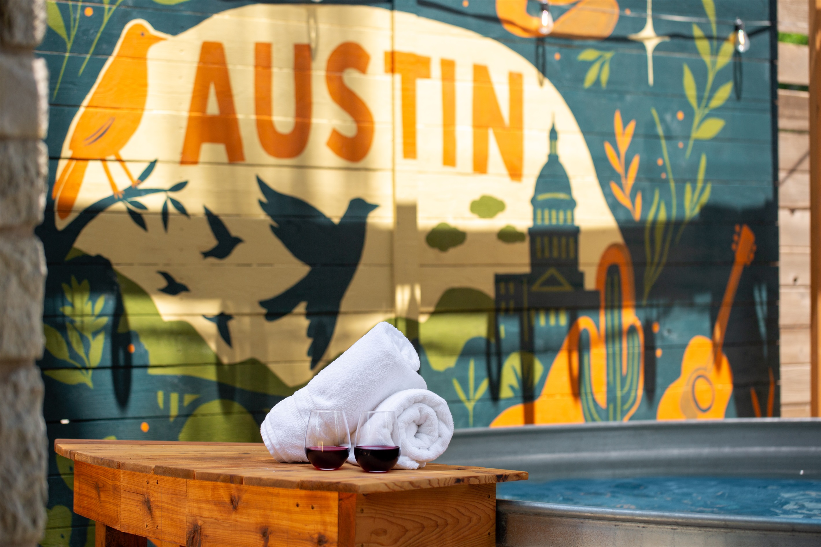 Relax and refresh while sipping on your favorite wine!