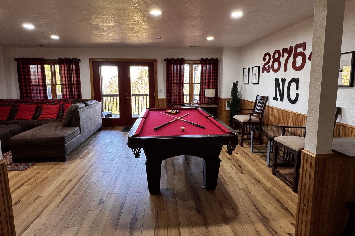 Gather in the lower-level game room for pool, TV and relaxed evenings together.