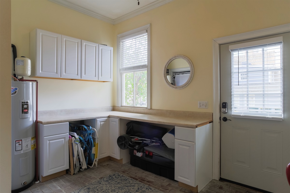 Bright and functional, the mudroom keeps your stay organized and clutter-free.