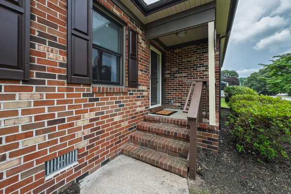 Front entry, covered porch