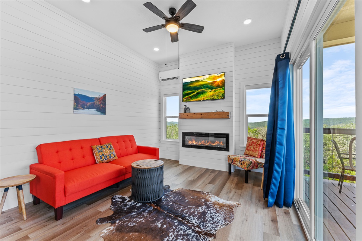  Comfortable living room with smart TV