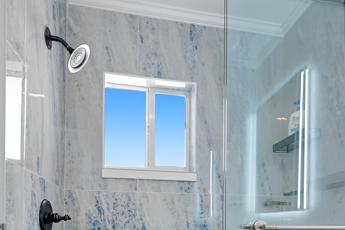 This bathroom is shared with the bunk room.