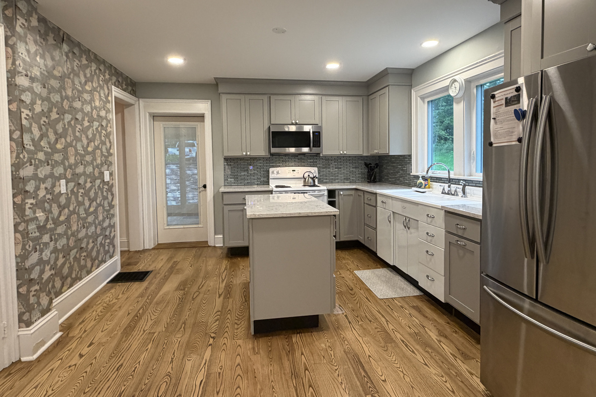 Bright kitchen with a beautiful mix of new and old