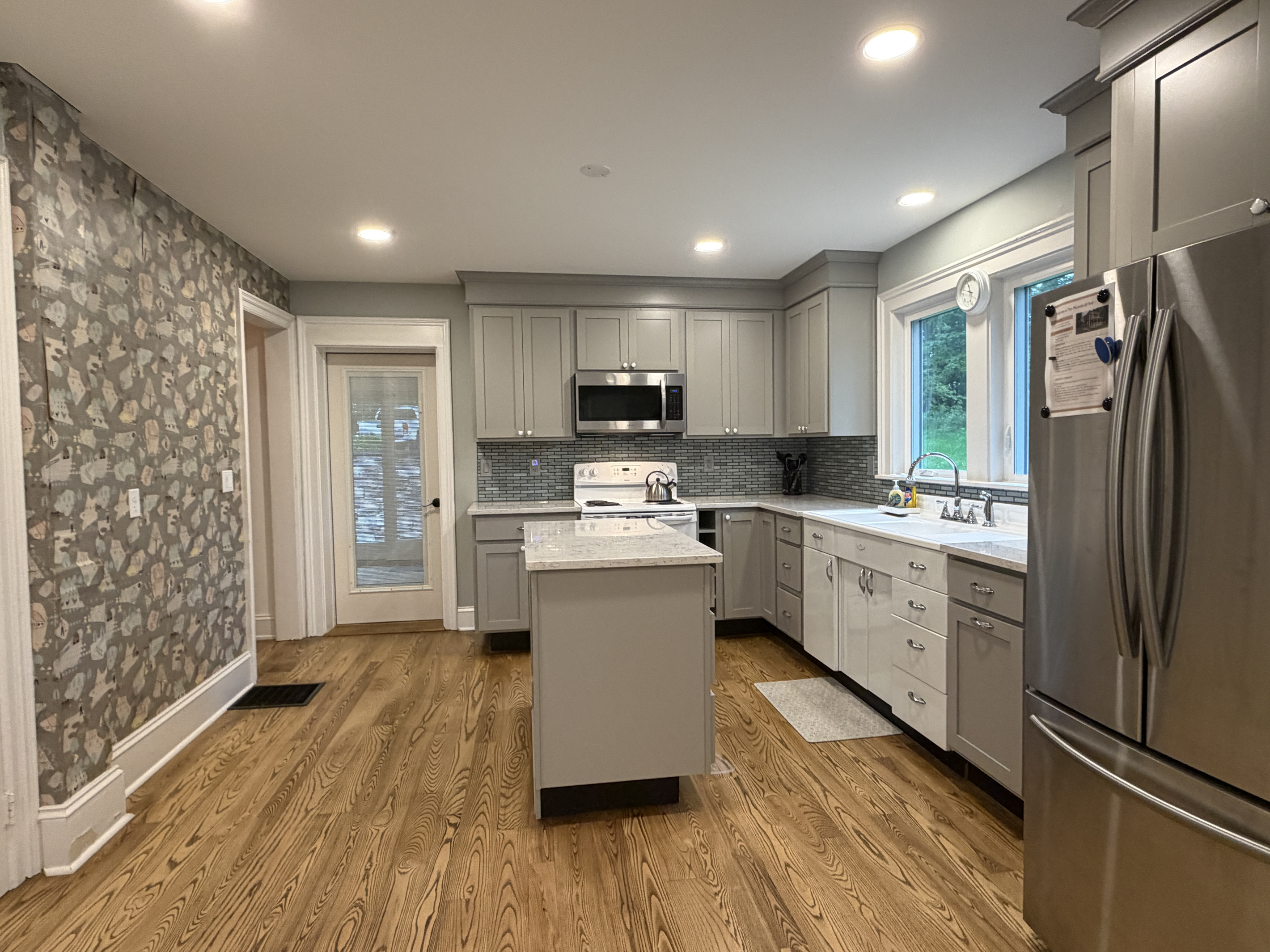Bright kitchen with a beautiful mix of new and old