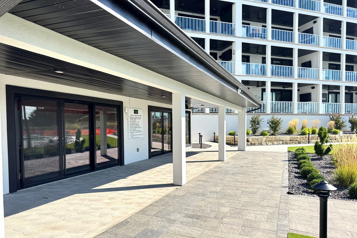 Complex has a community room with workout equipment and a kitchenette.