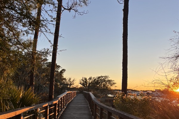 Sunset in Baytowne Wharf by marina