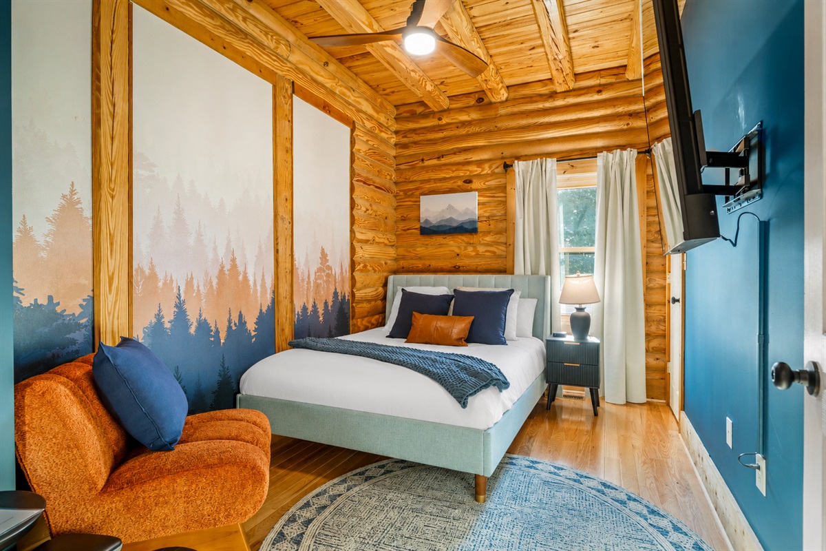 A comfy queen bed, and a peaceful layout that feels private and relaxing.