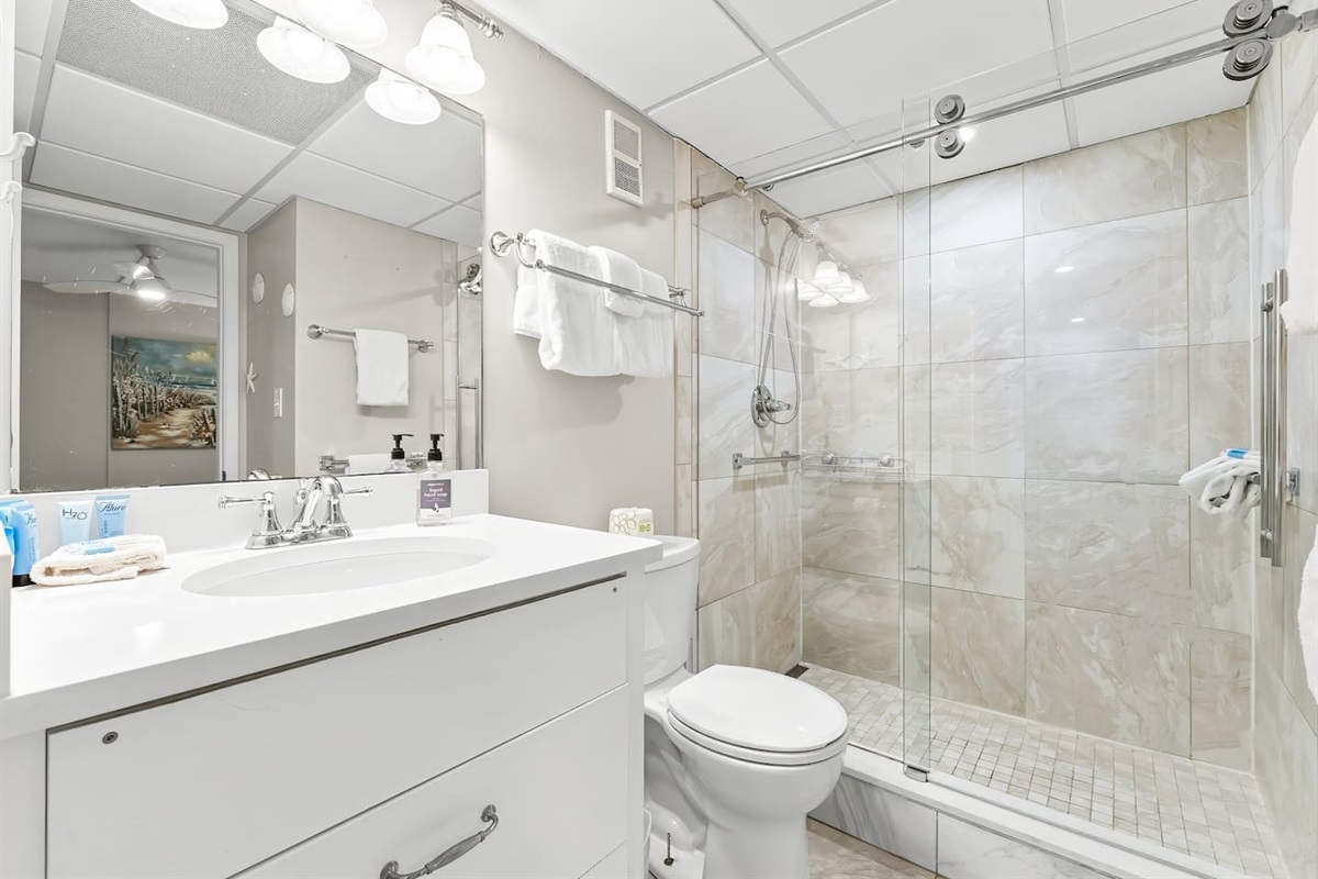 Primary bathroom with walk in shower