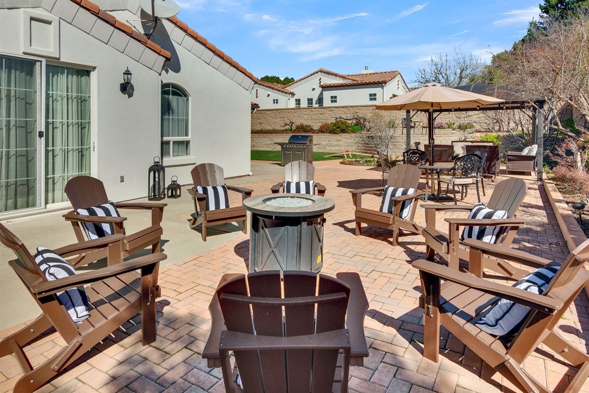 End your day around the fire pit, enjoying warm nights and beautiful sunset views