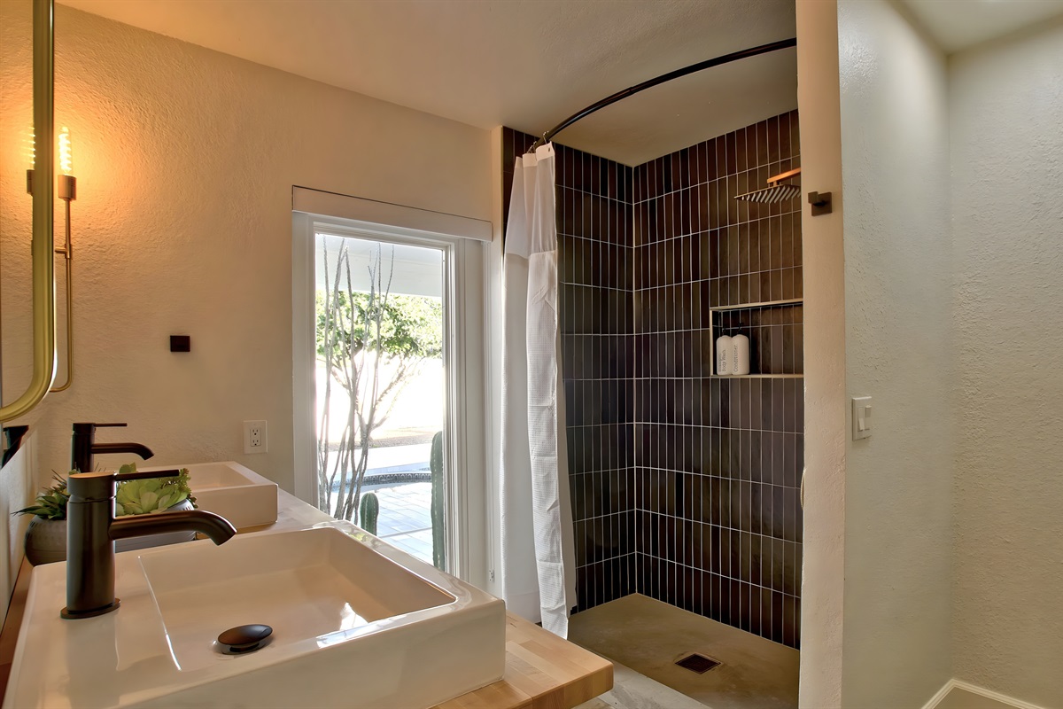 Primary bathroom oversized walk-in shower
