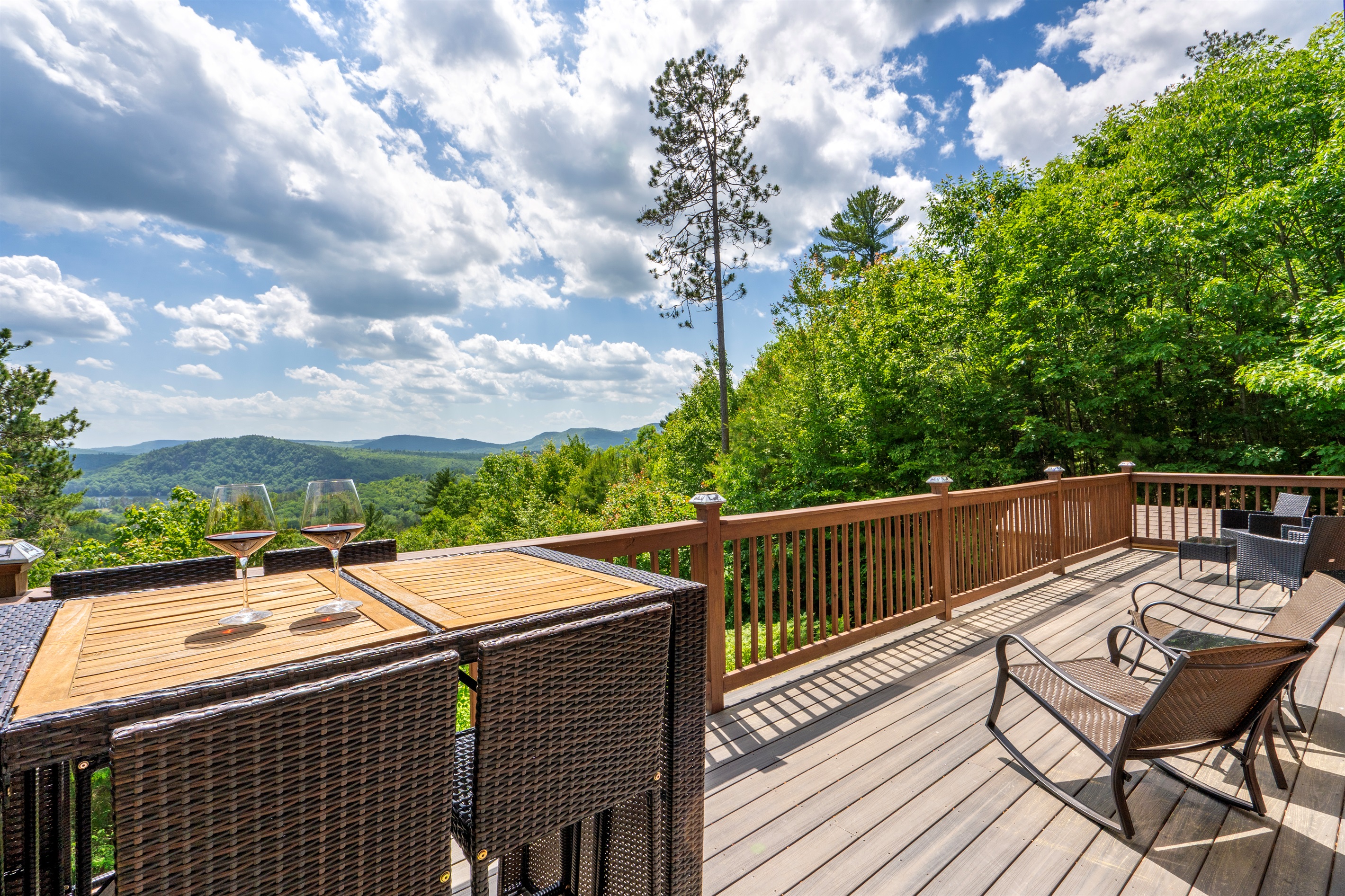 Step out onto the deck and fire up the grill
