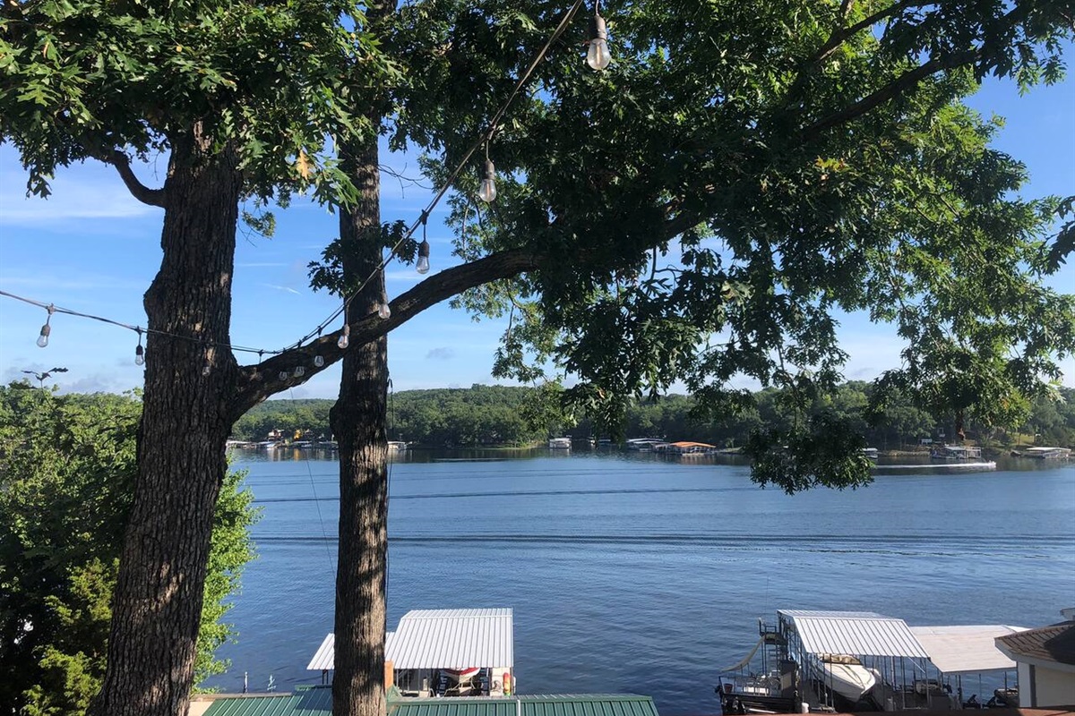 Amazing lake view from the “Monkey Bar” deck over the Guesthouse entrance.