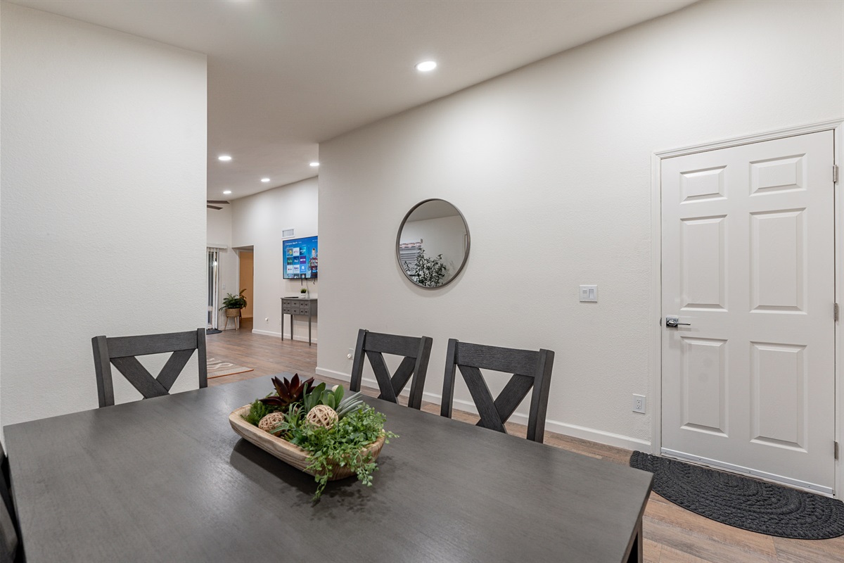 Beautiful dining room for sit down meals together.