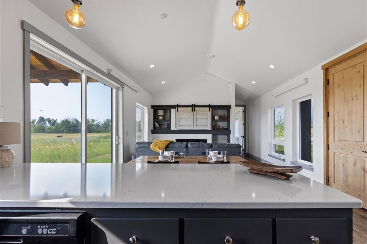 The open space ensures no one is ever left out of the fun in this house.