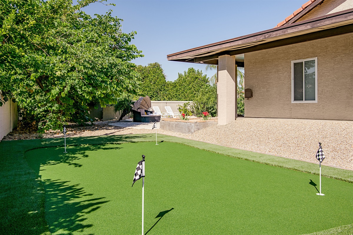 Your private backyard comes with its own mini golf course, turning every day into a fun-filled vacation for all ages.
