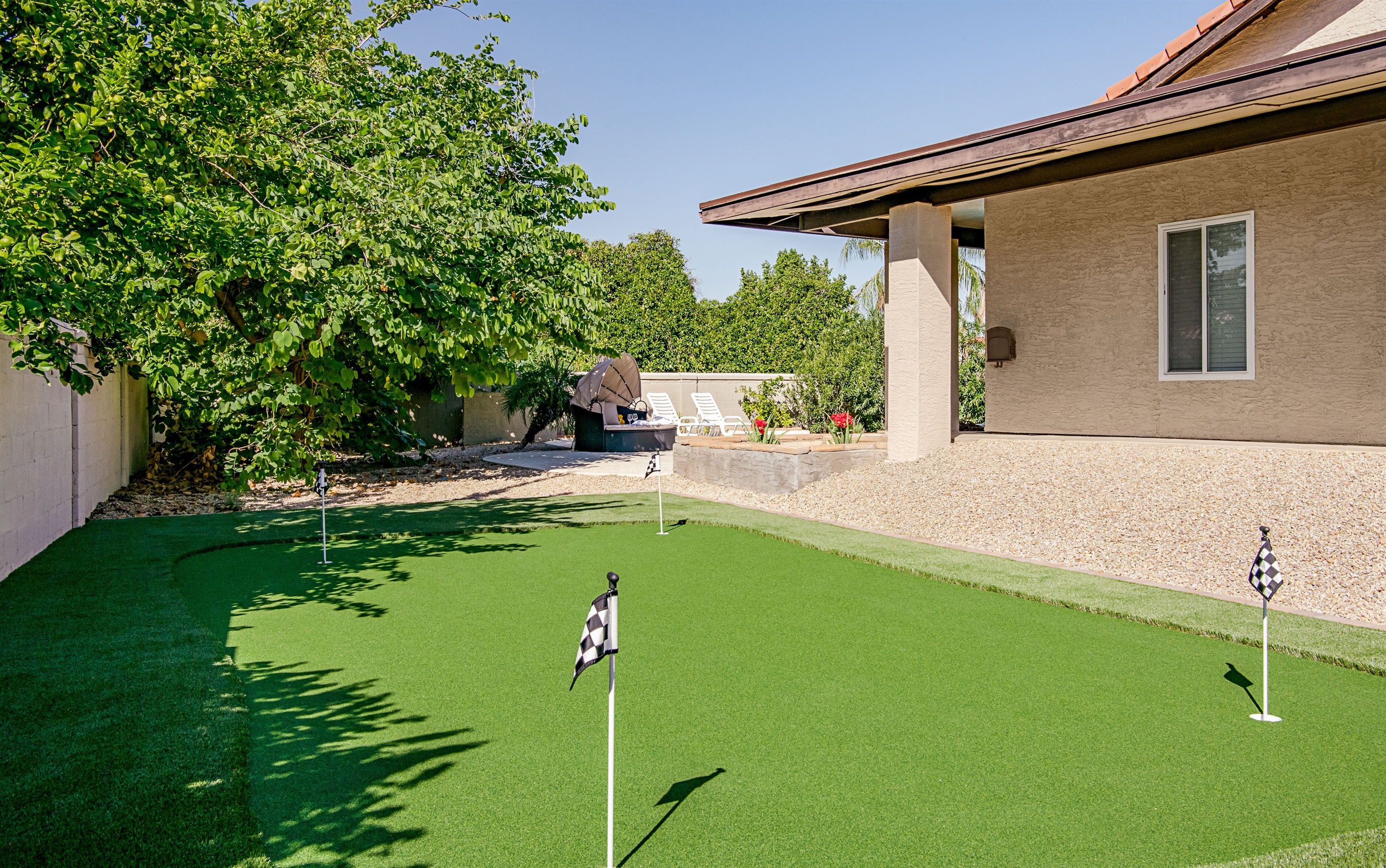 Your private backyard comes with its own mini golf course, turning every day into a fun-filled vacation for all ages.