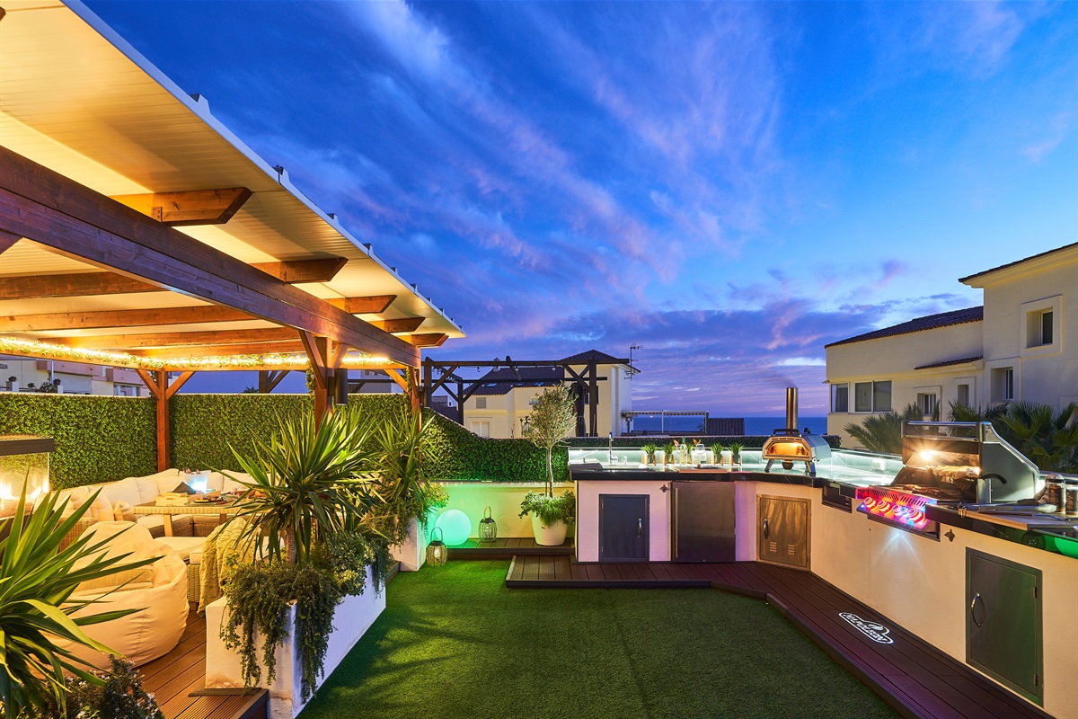 Your private rooftop oasis with sea views, glowing sunsets, and elegant design. Enjoy wine at dusk or sunshine by day in the perfect blend of comfort, style, and Mediterranean charm.