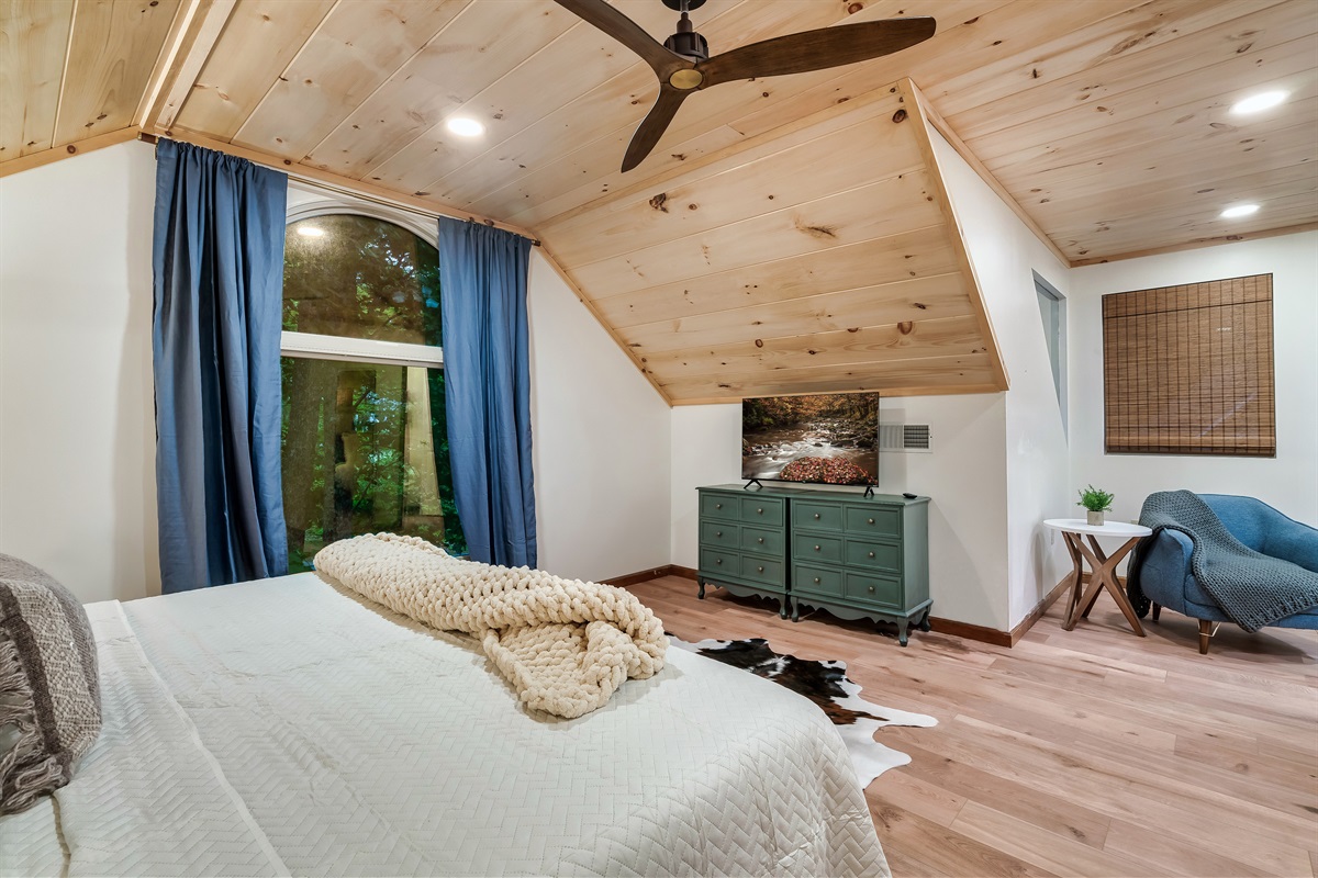 Spend time watching the 43" TV or relax in the reading nook