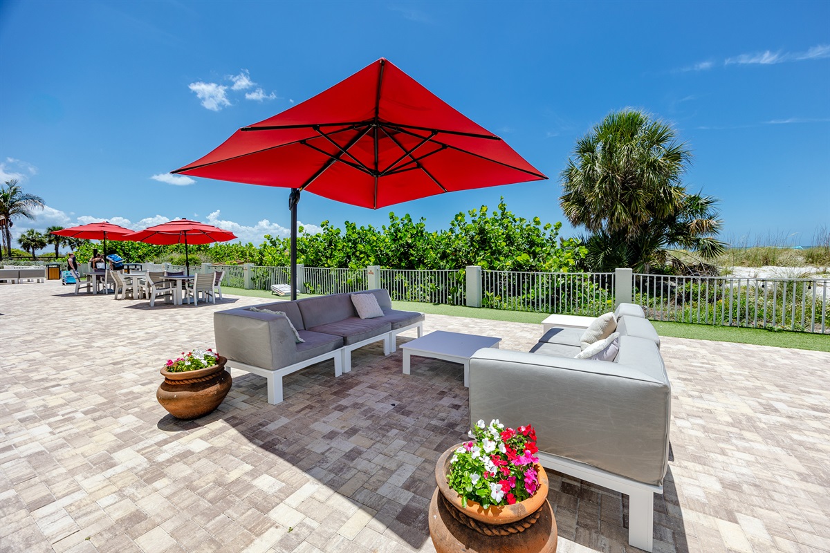 Sit out and enjoy the weather, near the beach