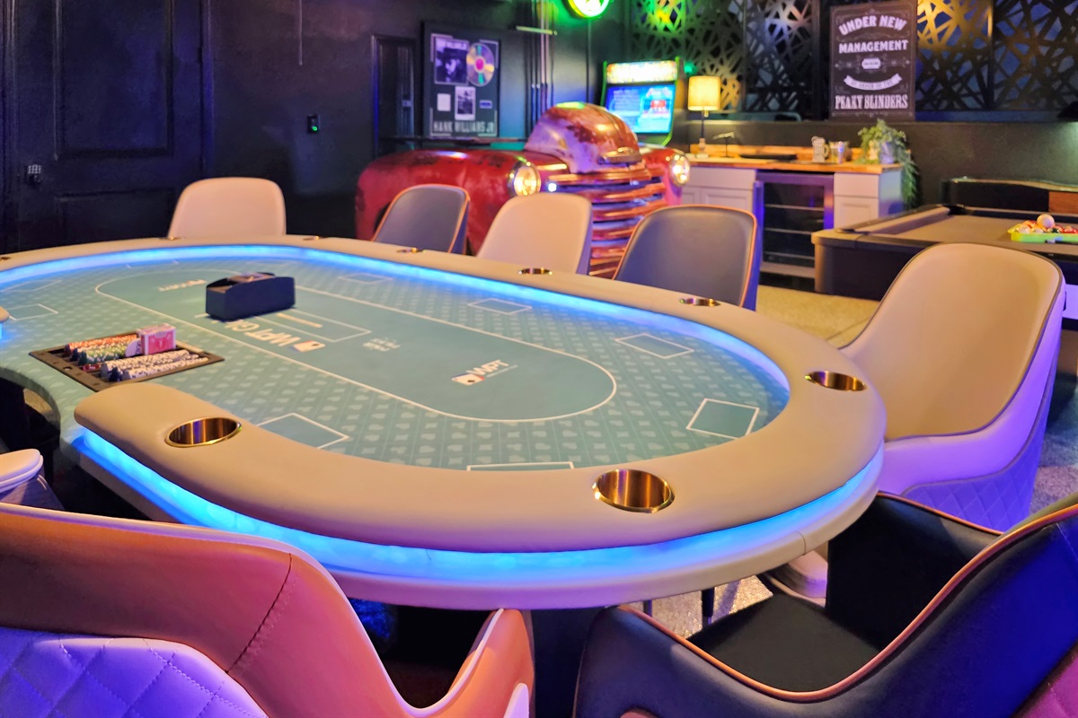 Sophisticated and stylish game room offers hours of fun for all ages. 