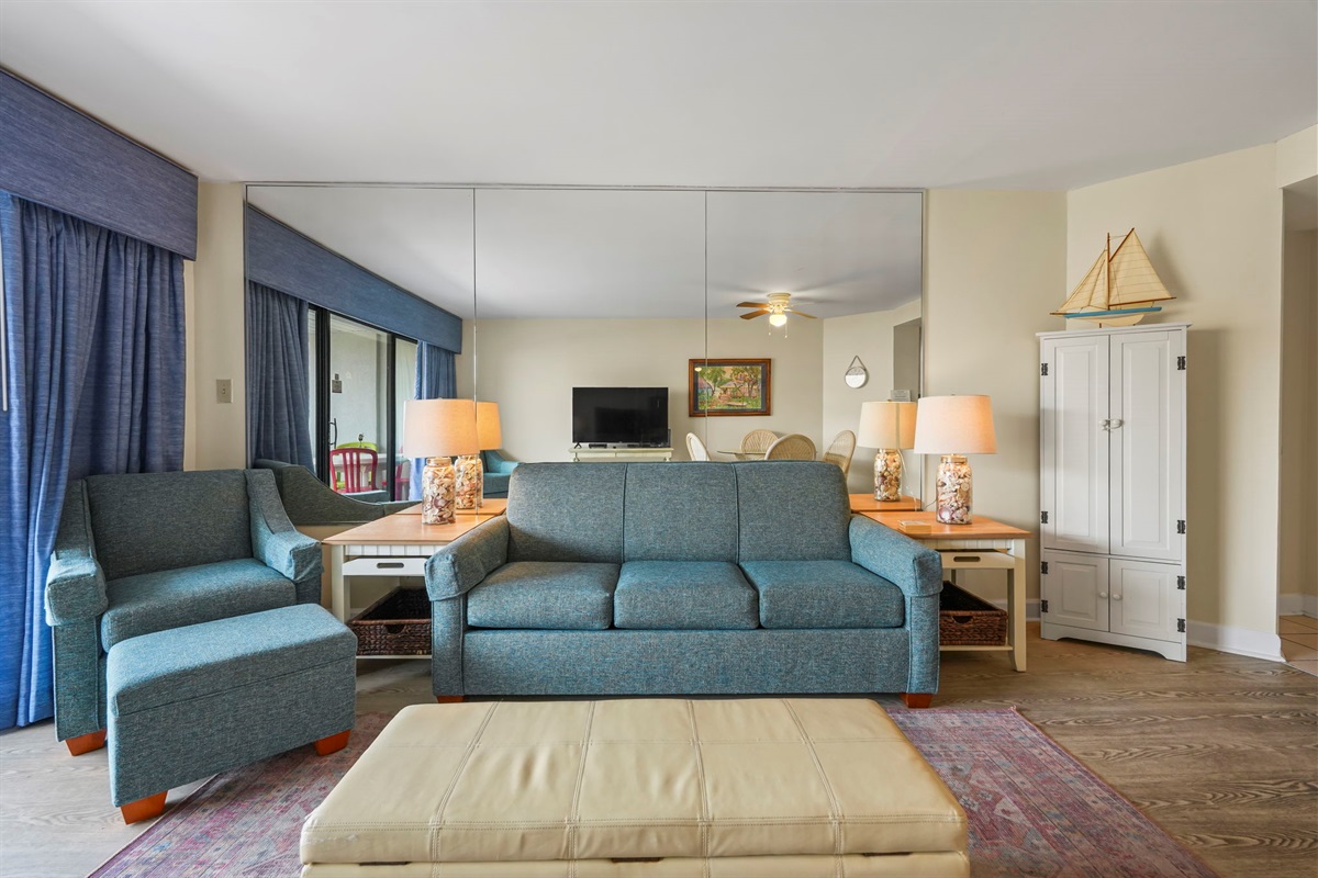 Living Room with Queen Sleeper Sofa
