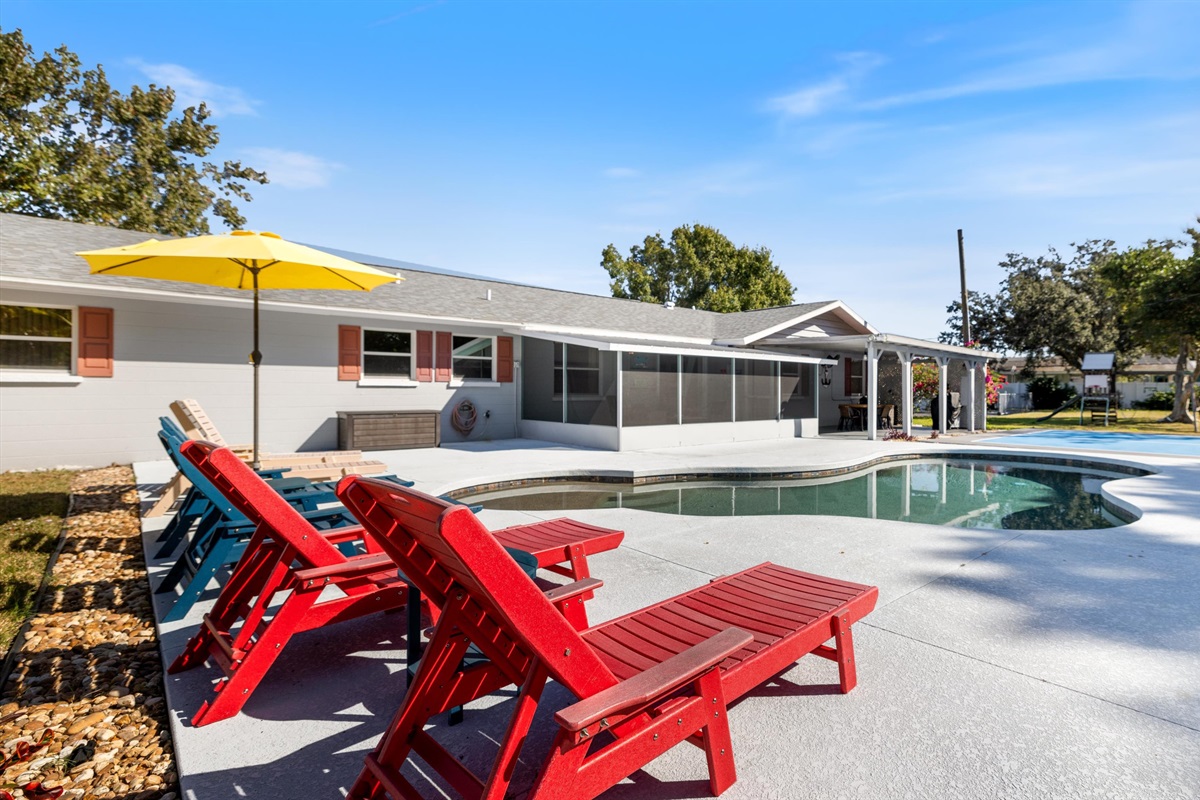 Relax in the privacy of our heated pool