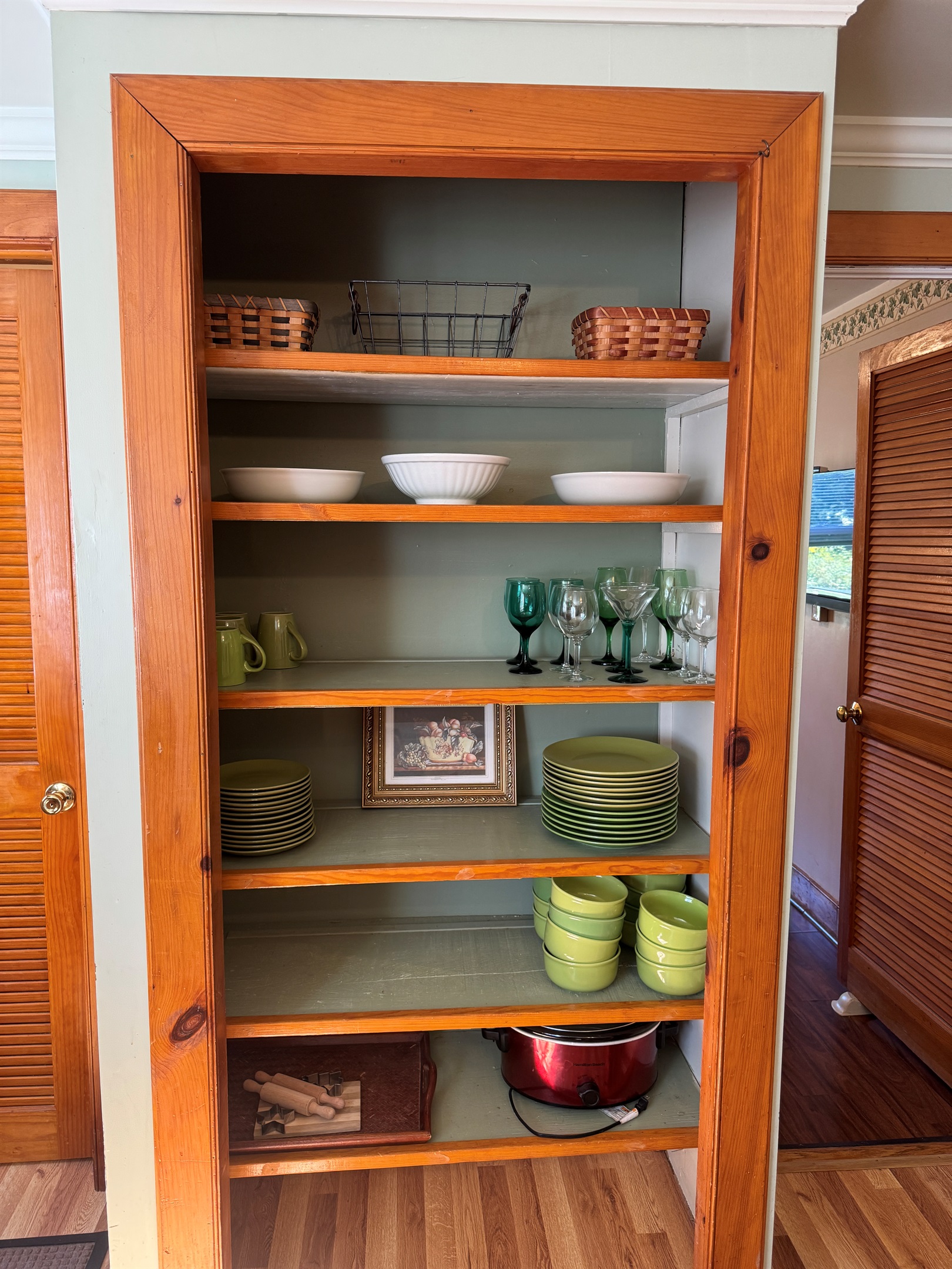 Open shelves in kitchen