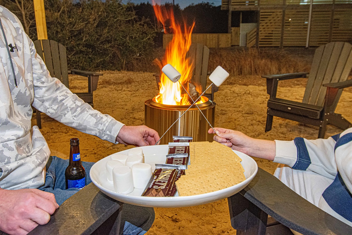 Enjoy a smore over a warm fire!