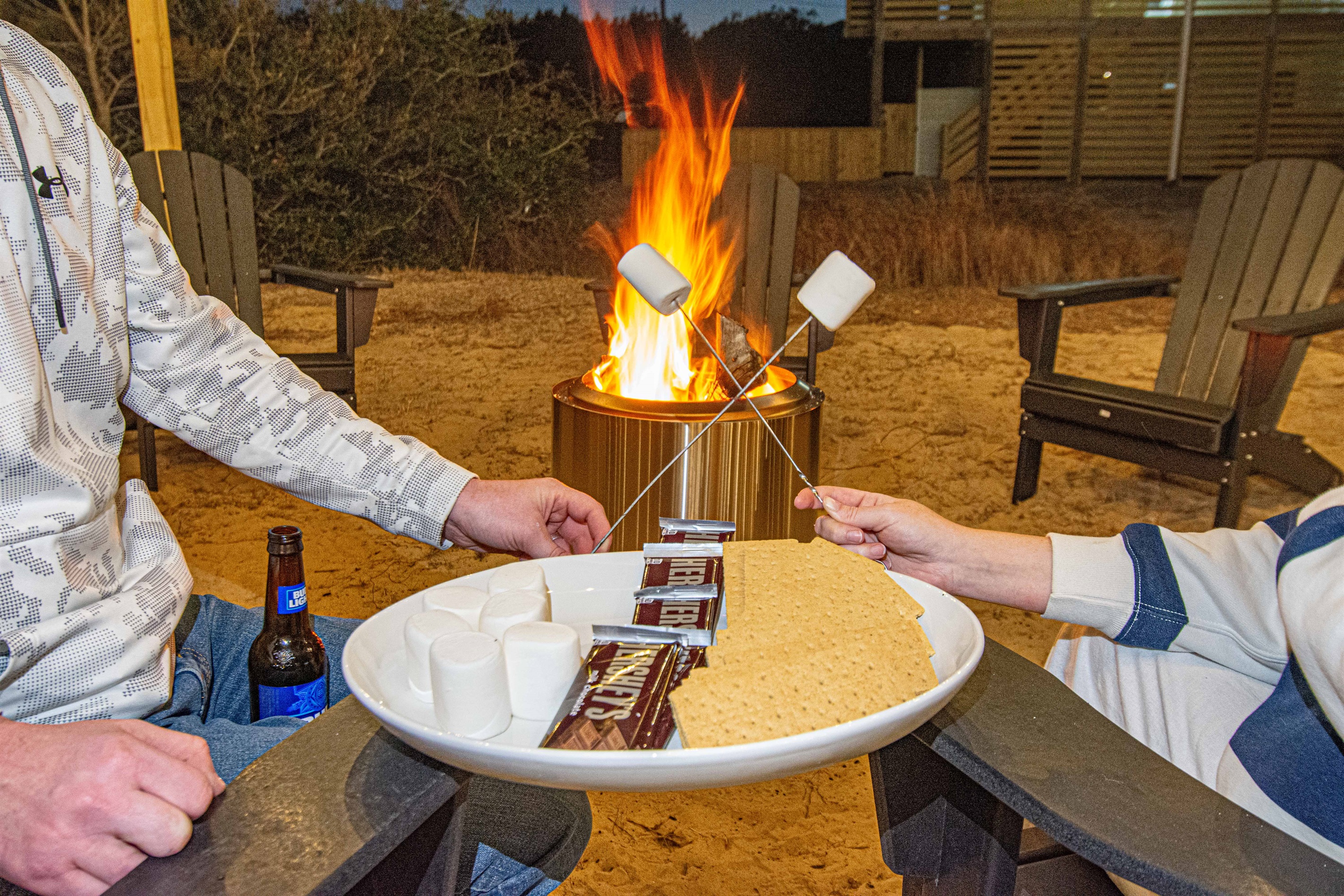 Enjoy a smore over a warm fire!