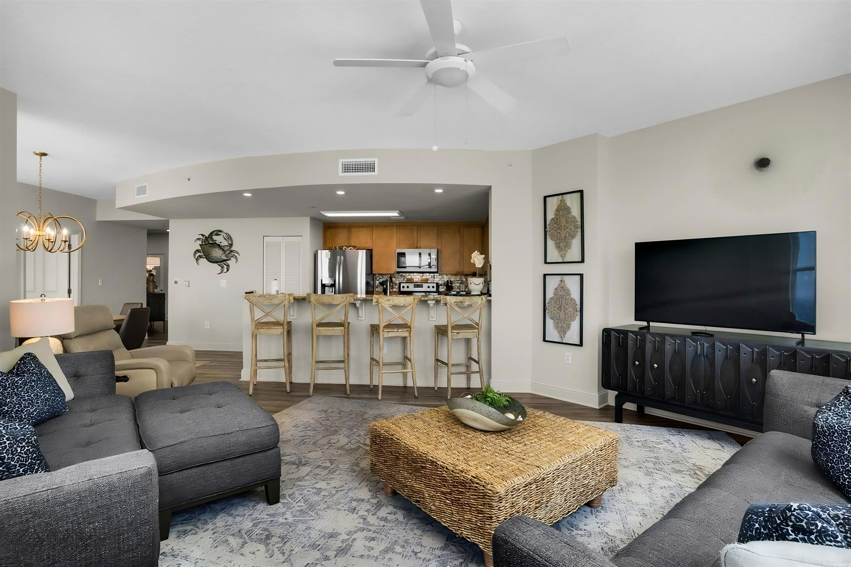 Gulf-Front Dining Living Room