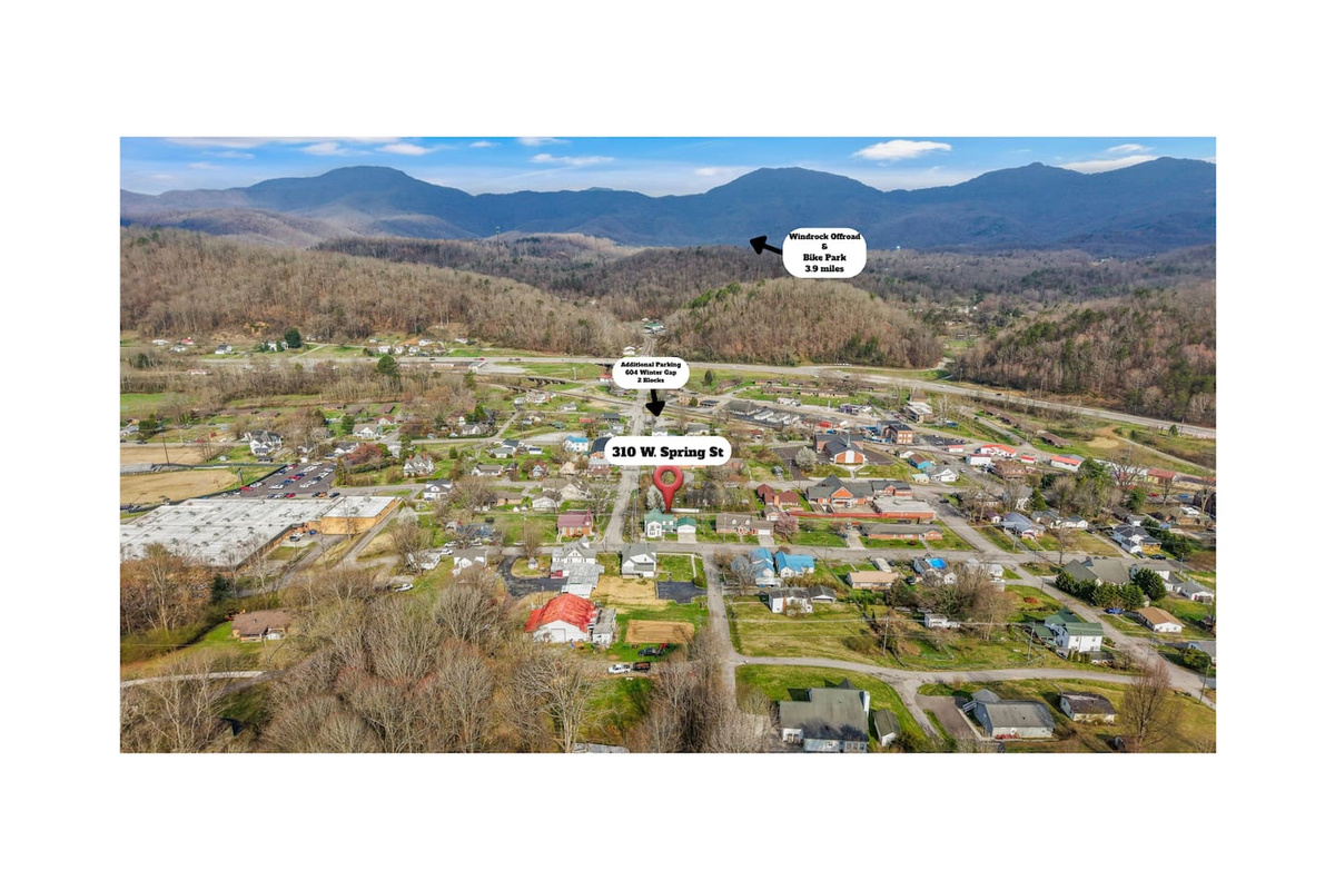 Location from house to additional parking to Windrock.