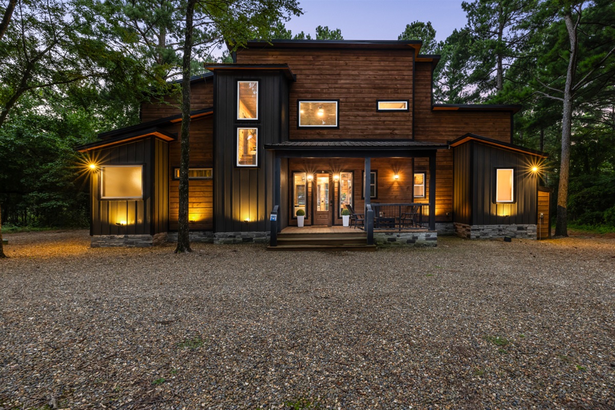 Wake up surrounded by towering pines, sip your morning coffee on the porch, and unwind in total forest serenity.