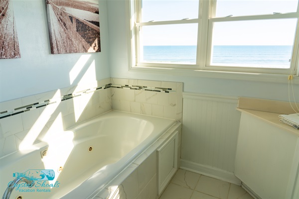 Listen to the waves as you soak in the jetted tub