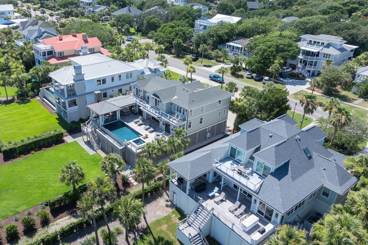 Aerial View | Beach Shelter | 3708 Palm Blvd | Isle of Palms, SC | IOP Escapes