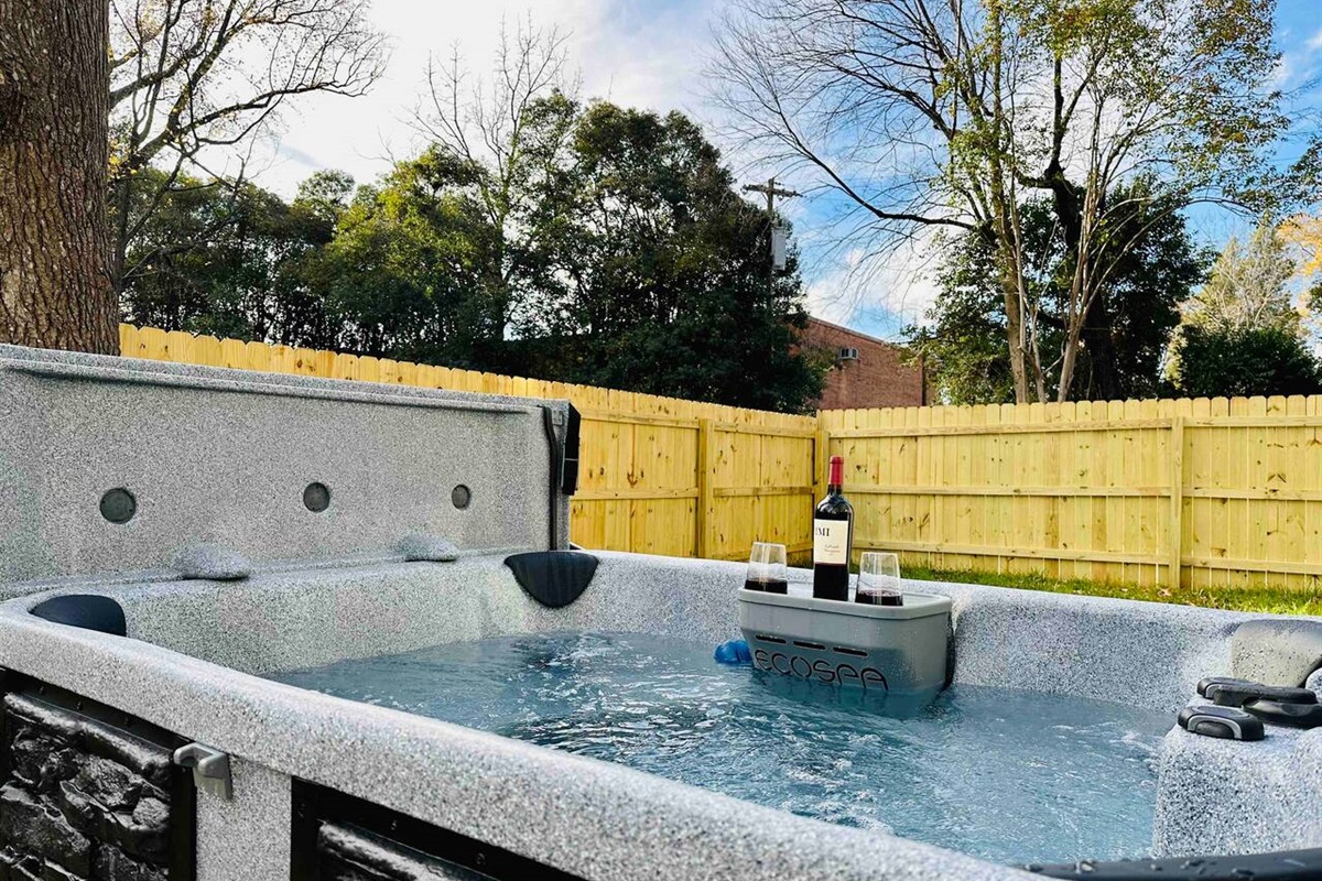 Wine in the hot tub? Why not?