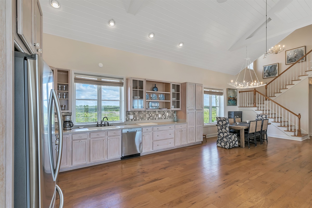 New gourmet kitchen is open to dining room and family room - great views!