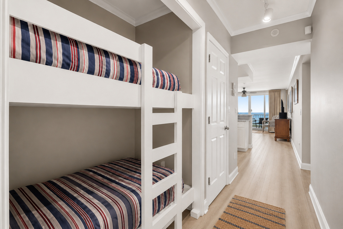 Built-in bunk beds are fun for the kids