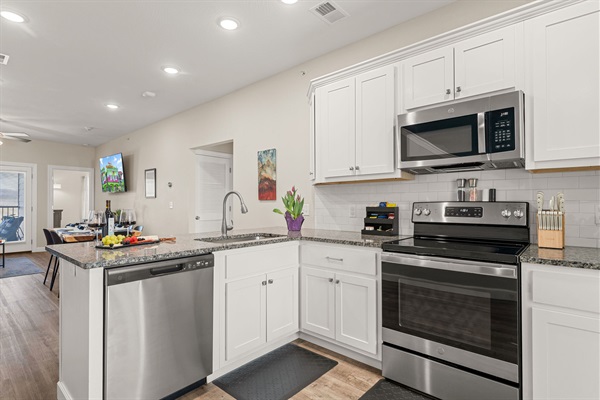 Fully stocked gourmet kitchen ready for your favorite meals