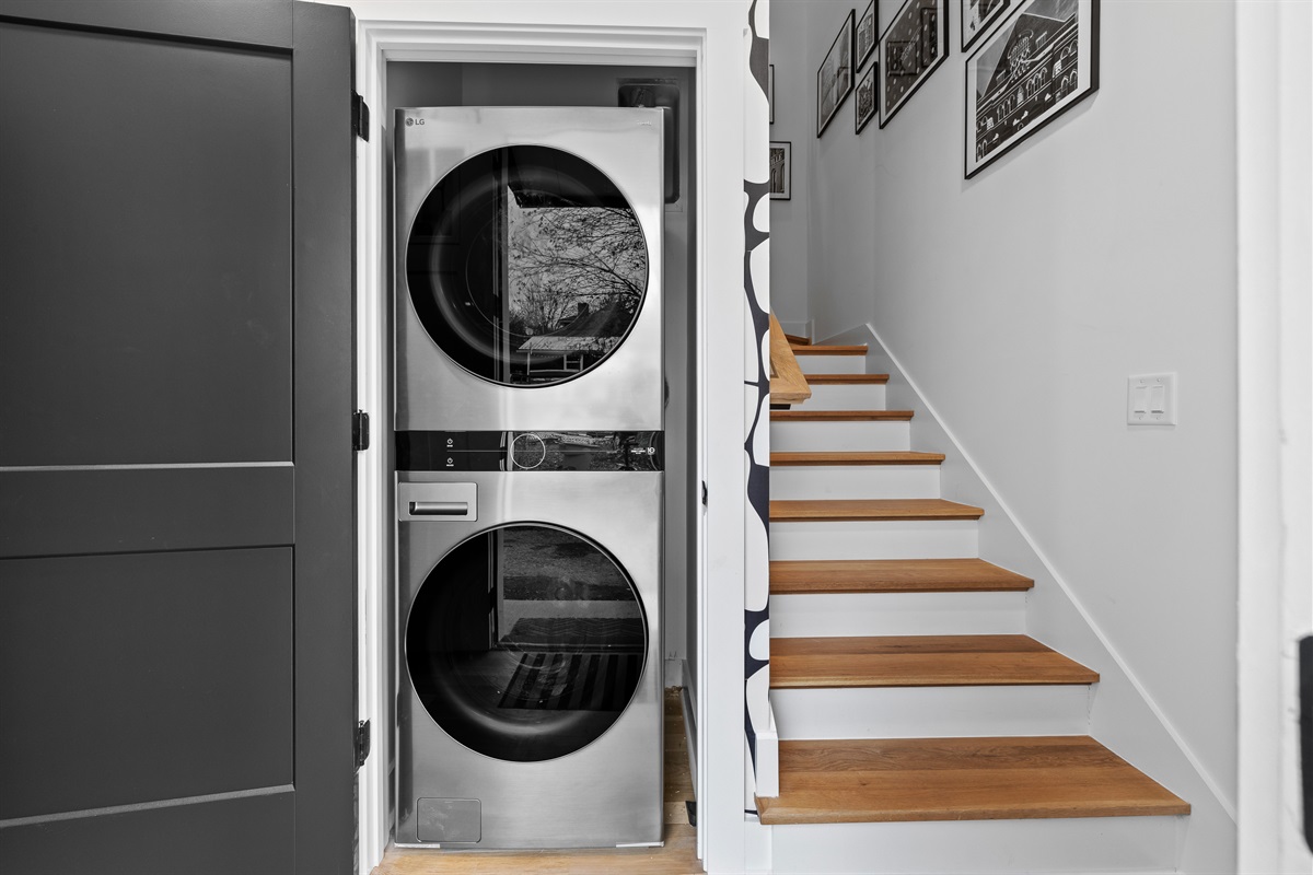 In-unit laundry and a private, well-designed entry.