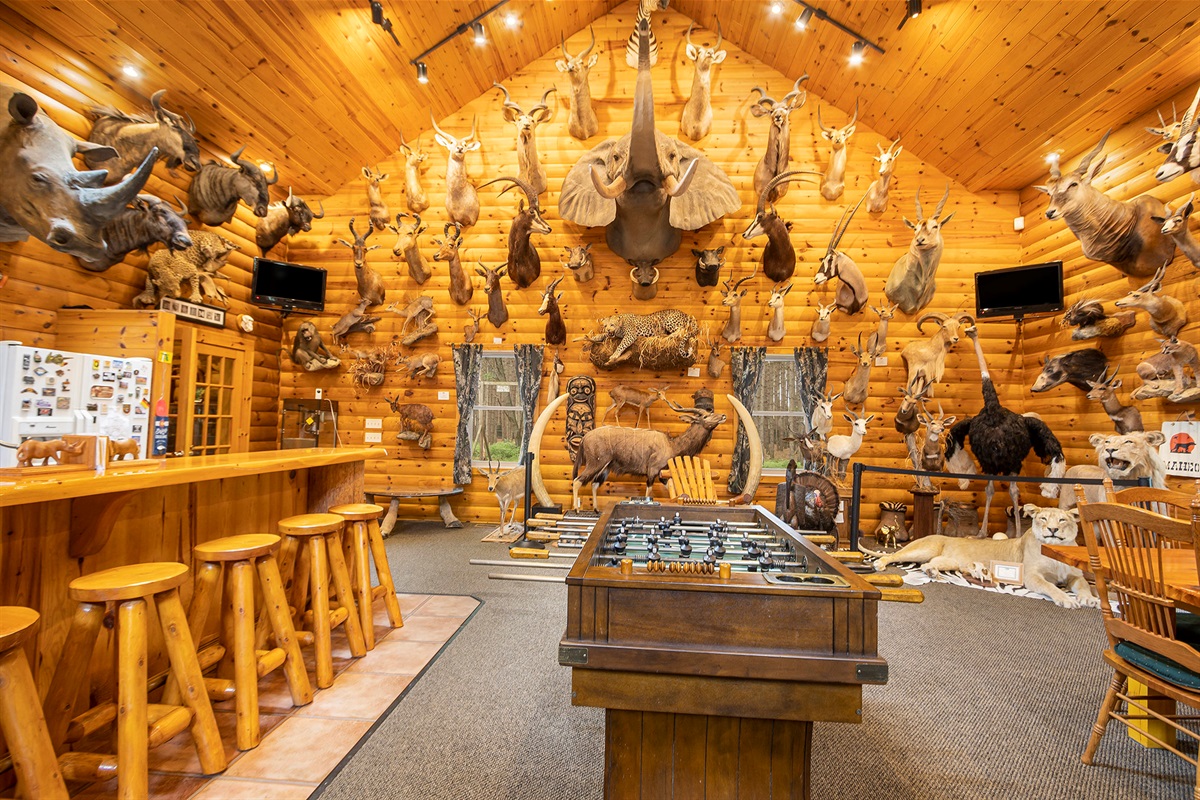 Foosball table in added living room