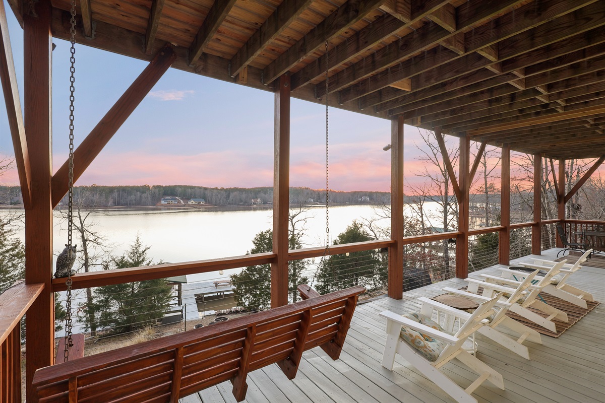 Downstairs Balcony with View of the Lake