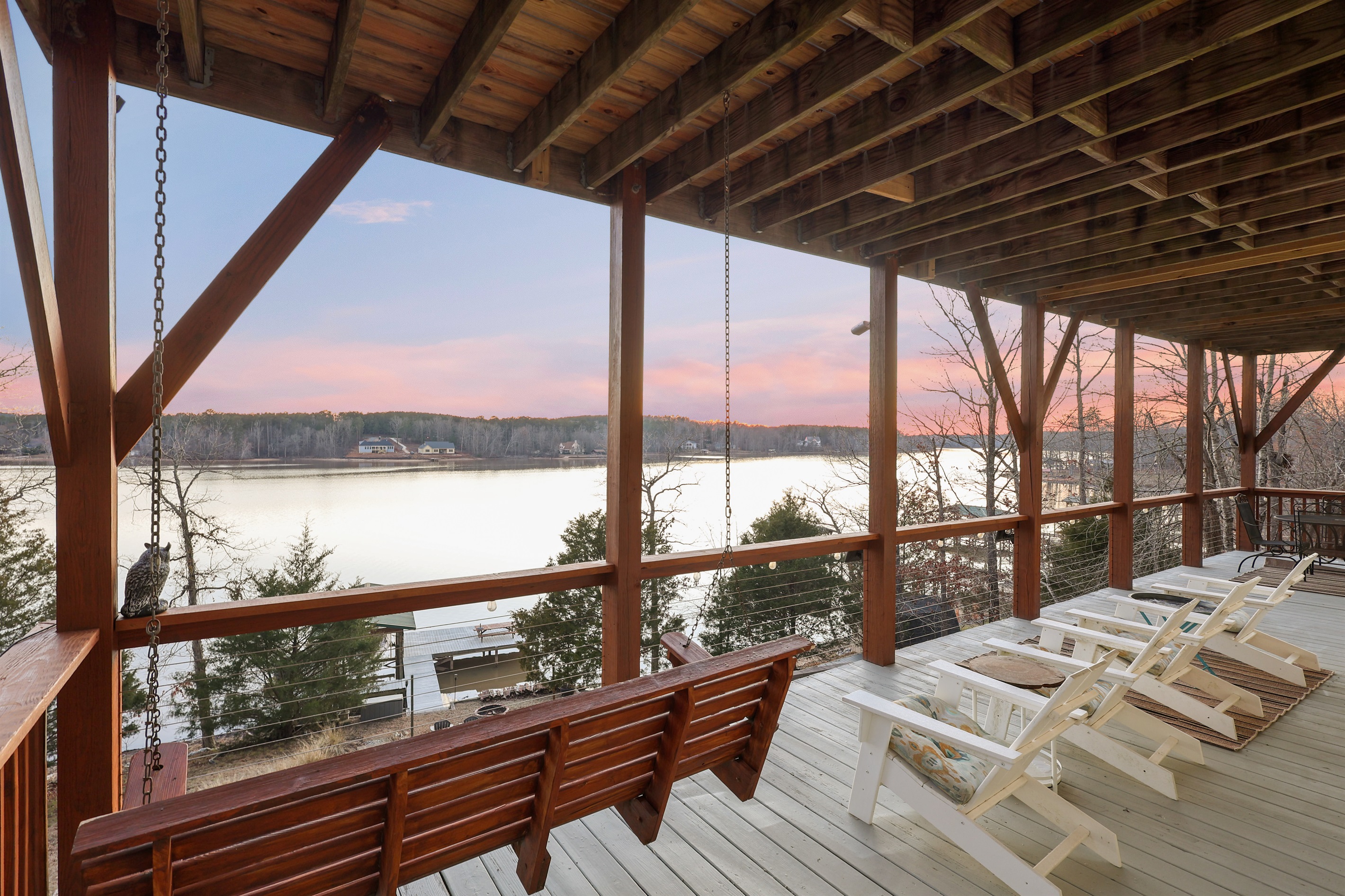 Downstairs Balcony with View of the Lake