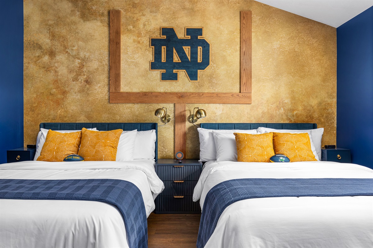 Sleep like a champion beneath the iconic Notre Dame goalpost—where game day spirit meets elevated comfort.