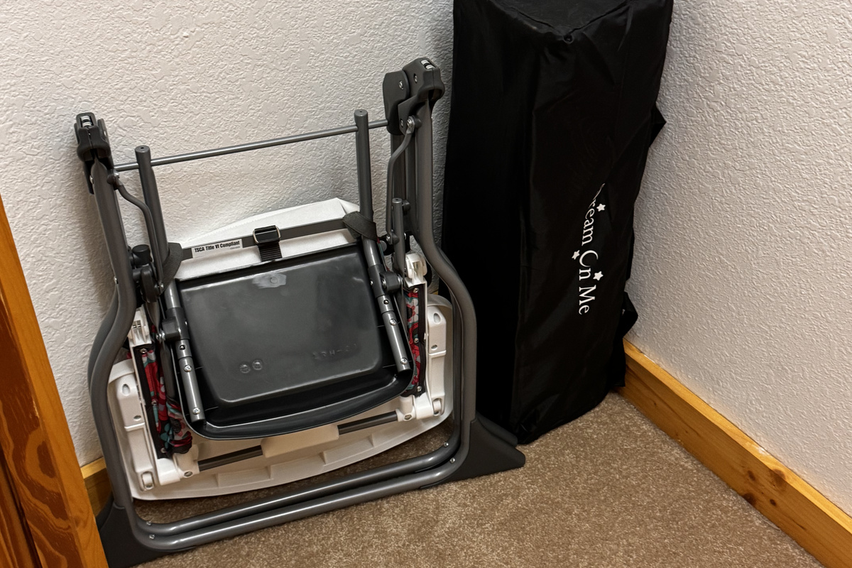 A folding high chair and portable travel crib are available for guests traveling with little ones.