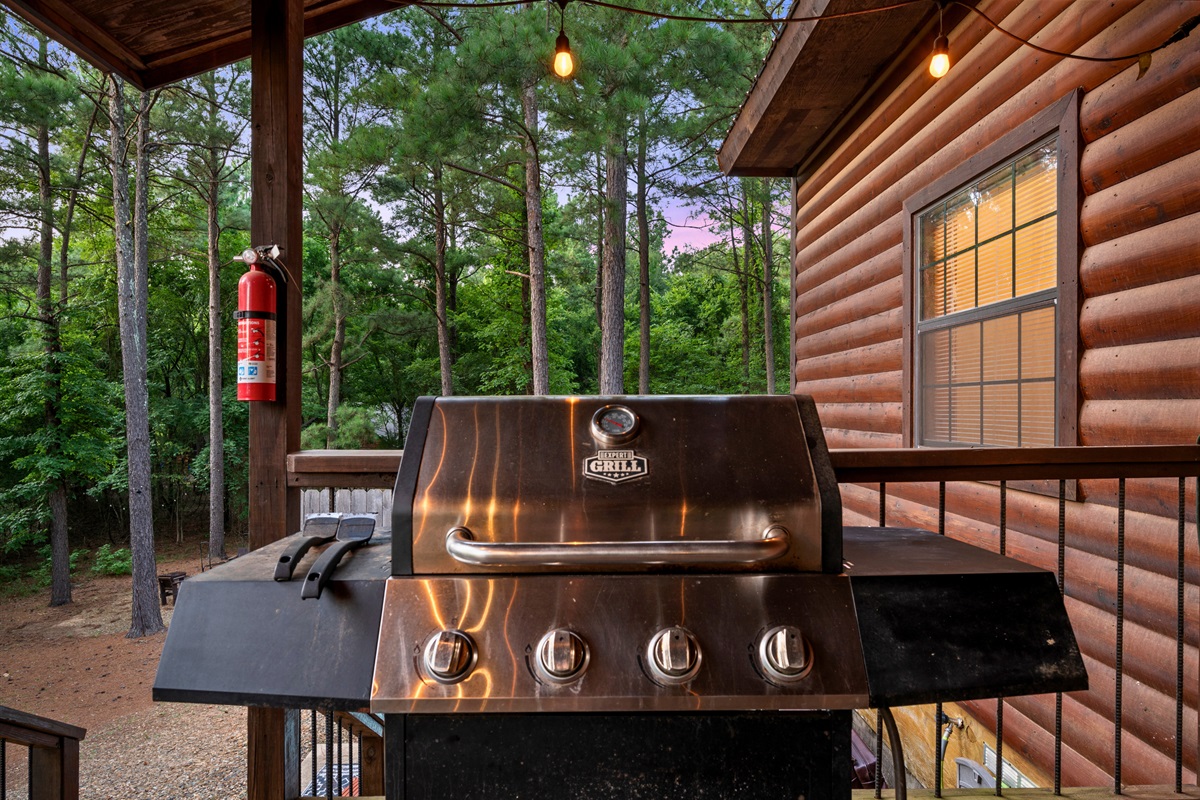 Grill up dinner in the fresh forest air with this easy-to-use propane BBQ.