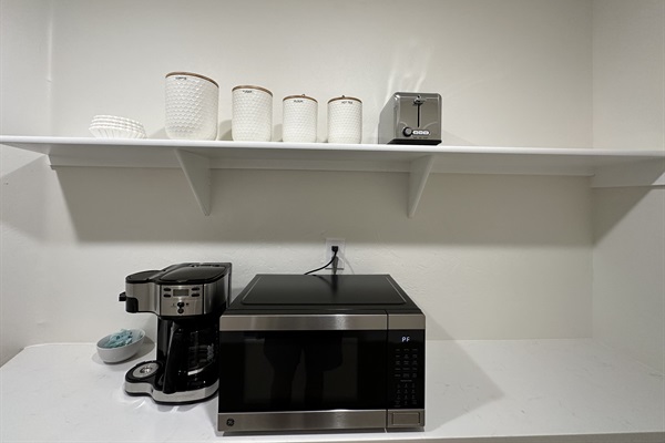 Pantry with microwave and coffee maker
