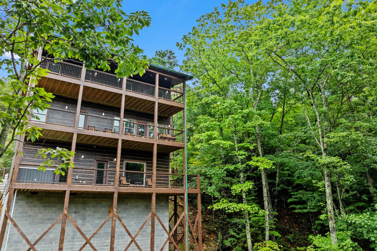 back view of cabin