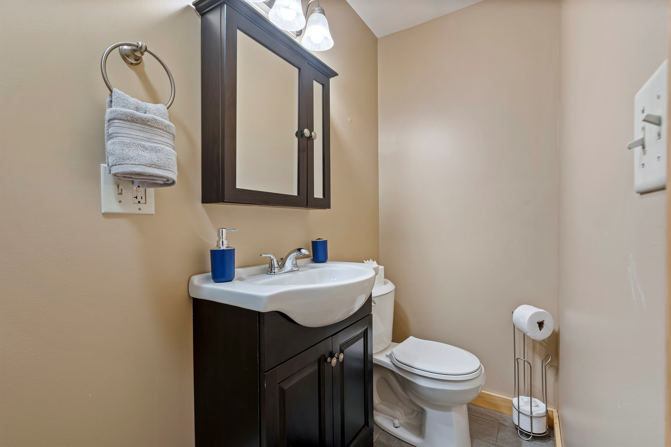 "Easy access: downstairs bath with shower and toilet.
