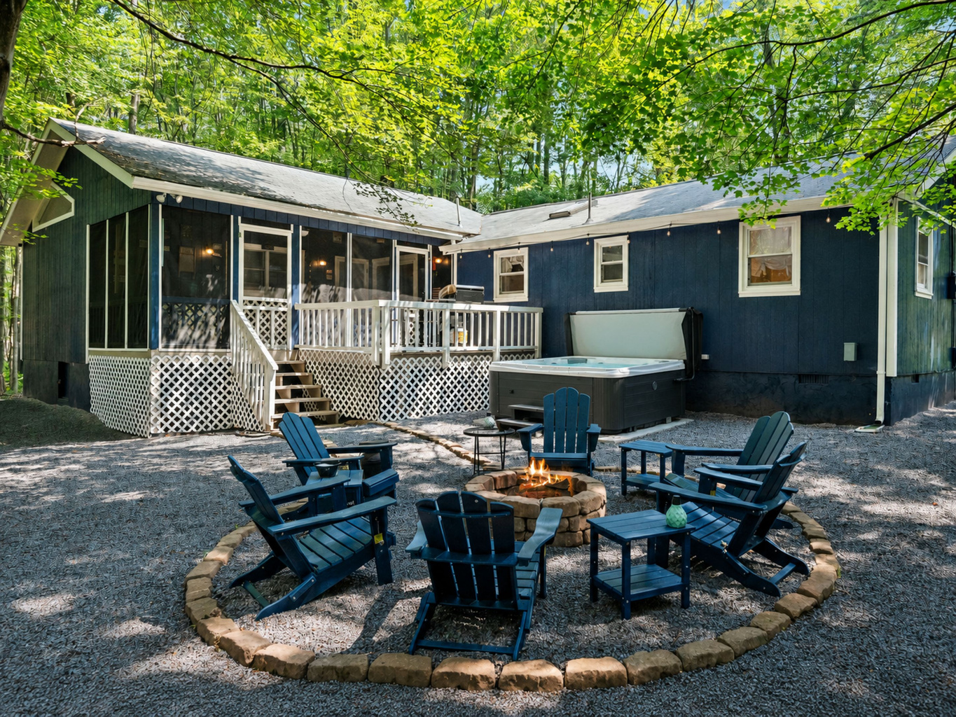 Welcome to our backyard with hot tub and firepit | Arrowhead Lake | Serhii Vacation Rentals